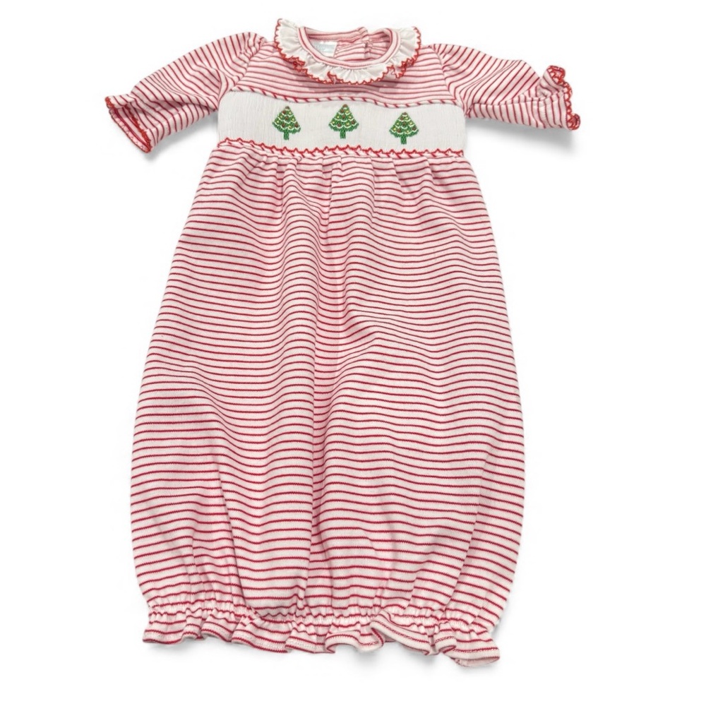 Edgehill Collection Christmas Tree Smocked Gown Size 0-3mo